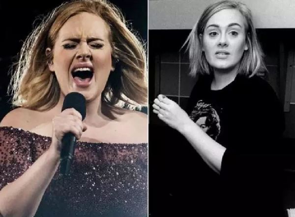 Singer Adele before and after weight loss pics