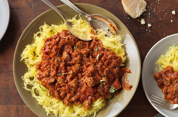 Spaghetti Squash with Turkey Bolognese Sauce weight loss meals dinner